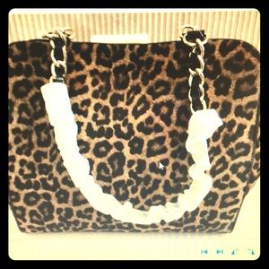 Kate spade NWT crown garcia gray leopard purse